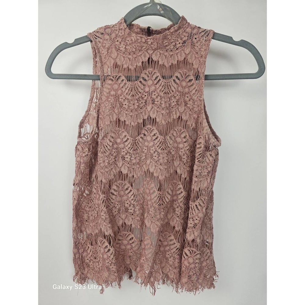 INNY, SzS, lace Sleeveless champagne color blouse, women's